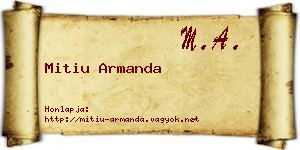 Mitiu Armanda névjegykártya
